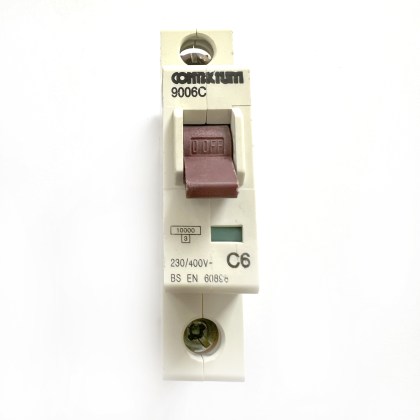 Contactum 9006C Red Toggle C6 6A 6 Amp MCB Circuit Breaker Type C